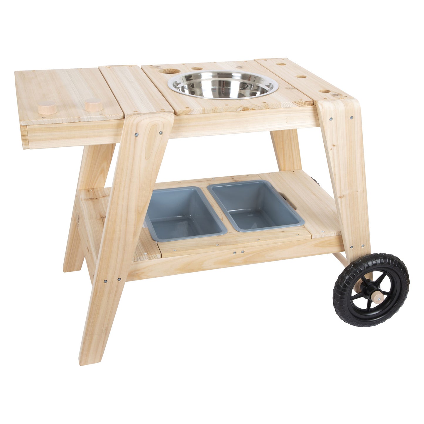 Petit pied de cuisine de boue en bois compact