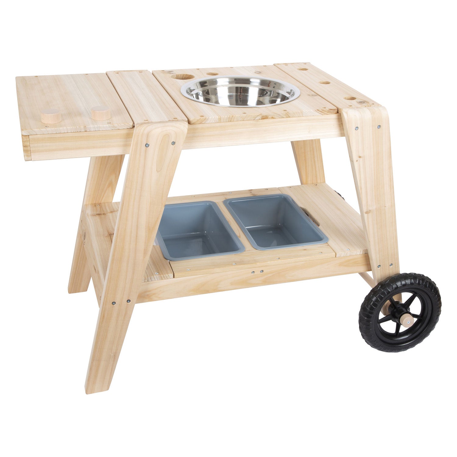 Petit pied de cuisine de boue en bois compact