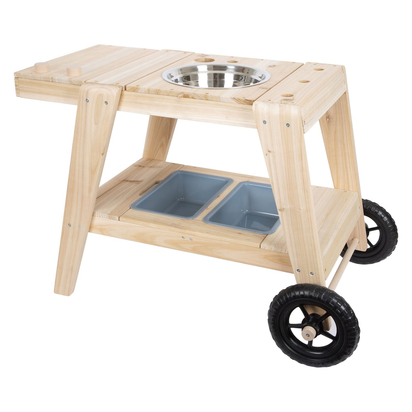 Petit pied de cuisine de boue en bois compact