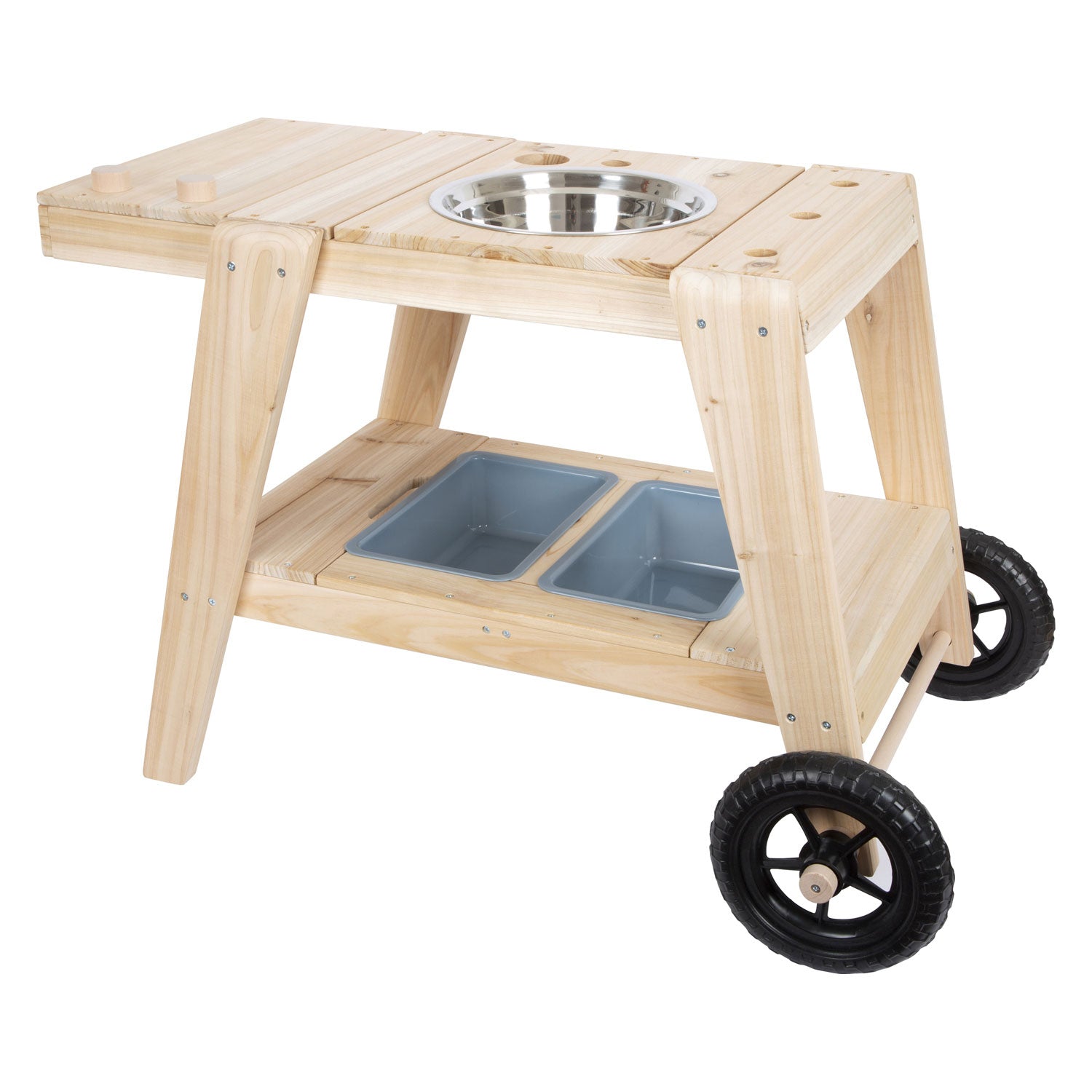 Petit pied de cuisine de boue en bois compact
