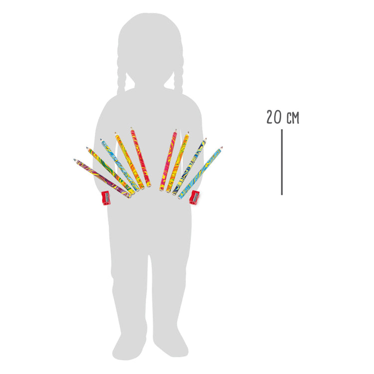 Petit pied - crayons de couleur arc-en-ciel avec un crayon plus net, 10dlg.