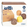Playetts en bois petit pied, guimauves, 4dlg.