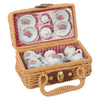 Porcelaine de café et de thé à petit pied dans une valise, 14dlg.