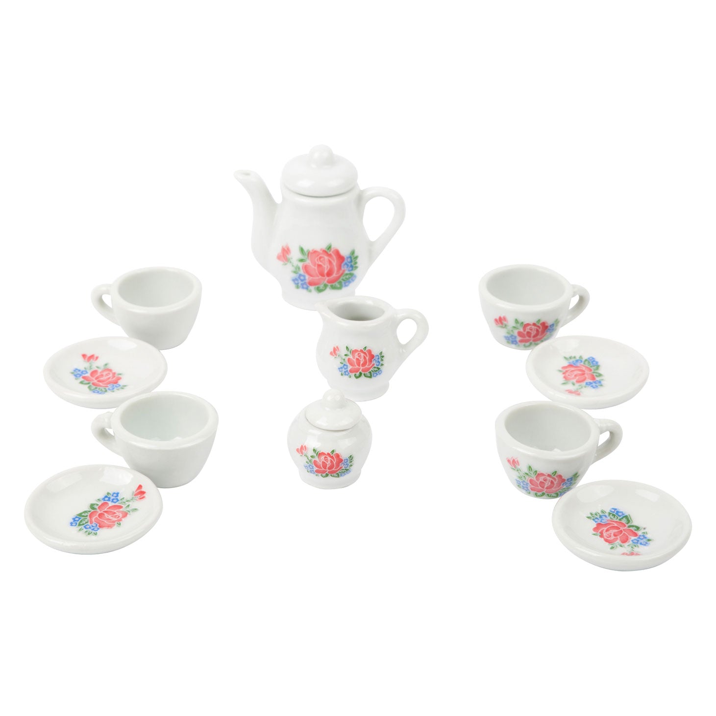 Porcelaine de café et de thé à petit pied dans une valise, 14dlg.