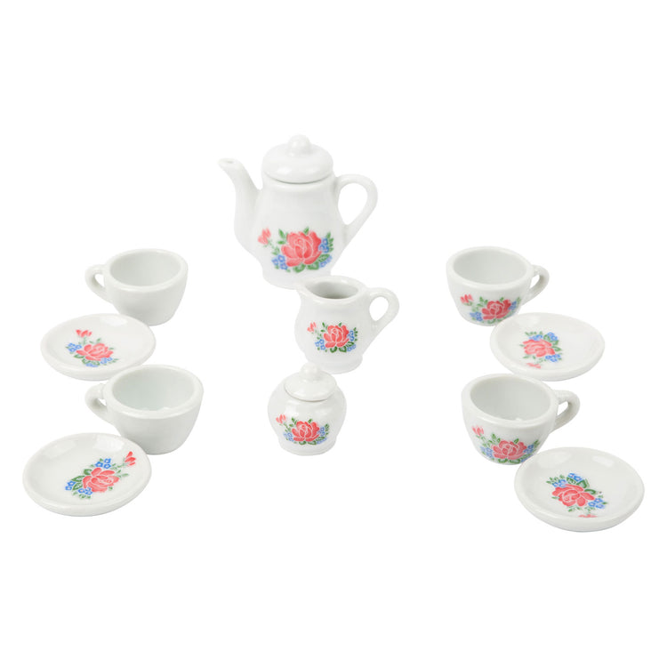 Porcelaine de café et de thé à petit pied dans une valise, 14dlg.