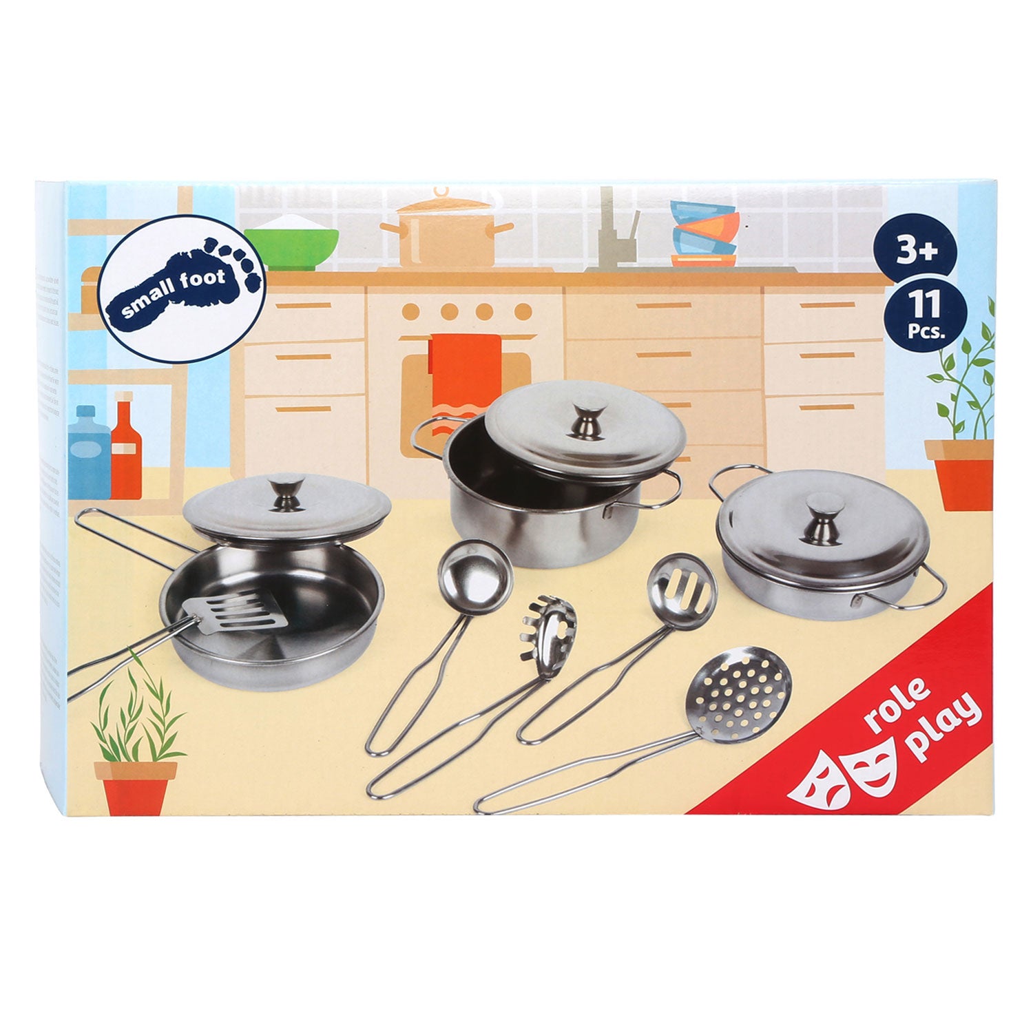 Petit ensemble de casseroles en métal, 11dlg,