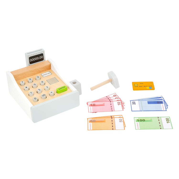 Pétage de jouets en bois à petit pied avec accessoires, 15dlg.