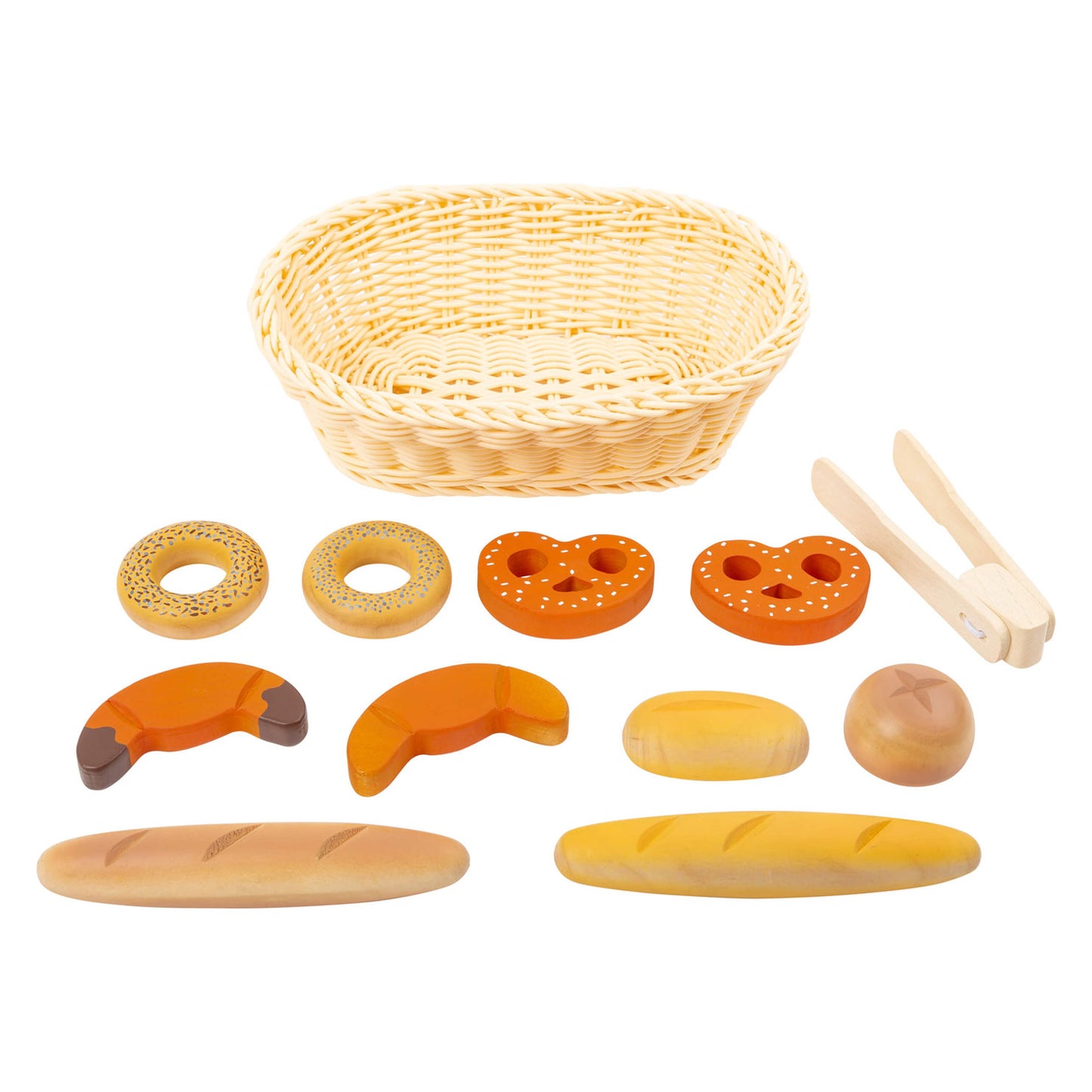 Petit panier à pain en plastique avec pain de playets, 12dlg.