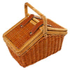 Petit panier de pique-nique en bois avec une vaisselle romantique, 30dlg.