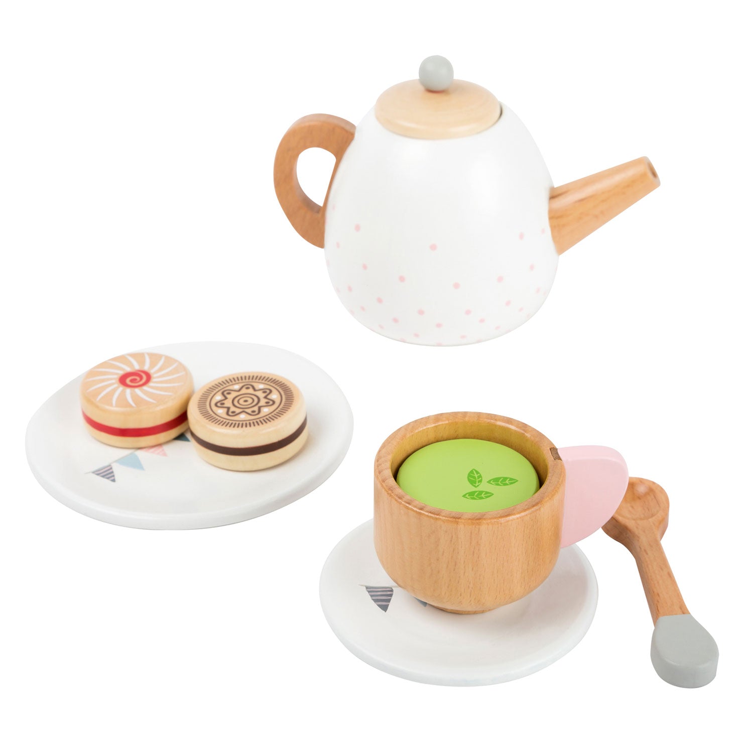 Small Foot Wooden Tea Ensemble avec playets, 17dlg.
