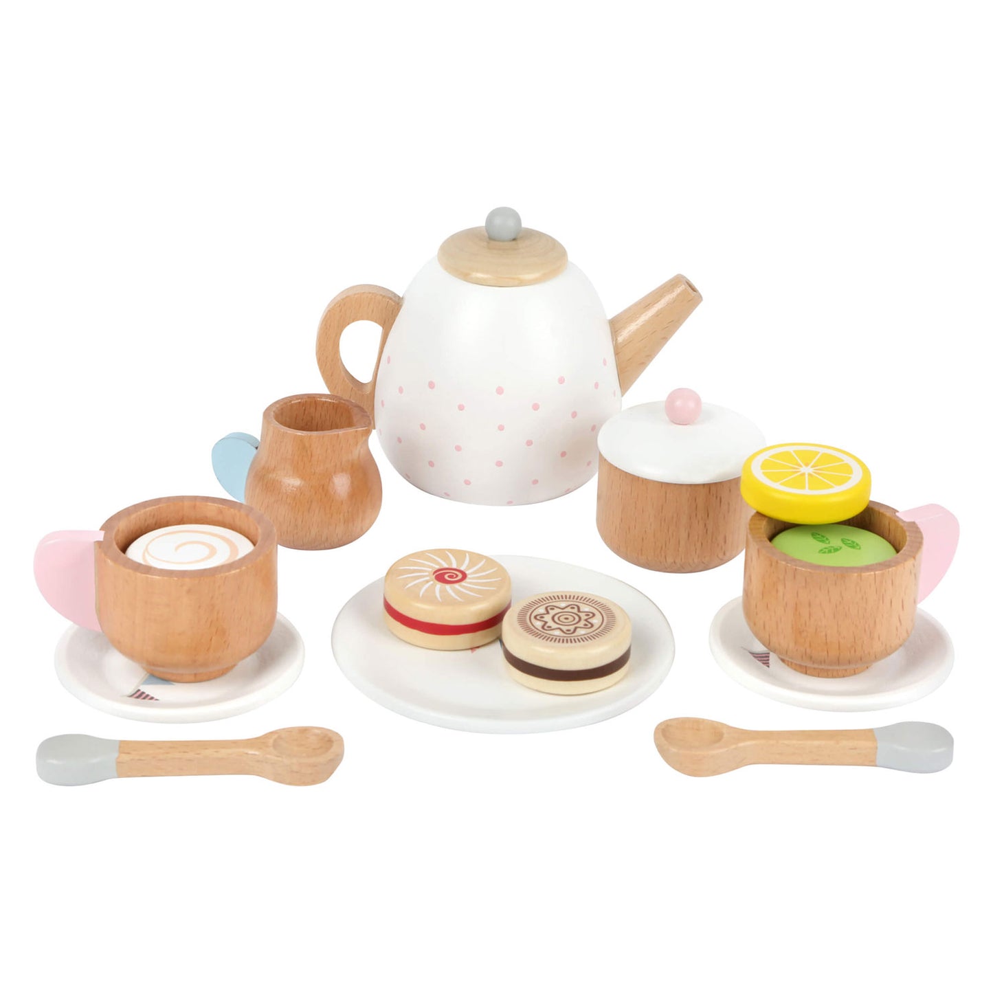 Small Foot Wooden Tea Ensemble avec playets, 17dlg.