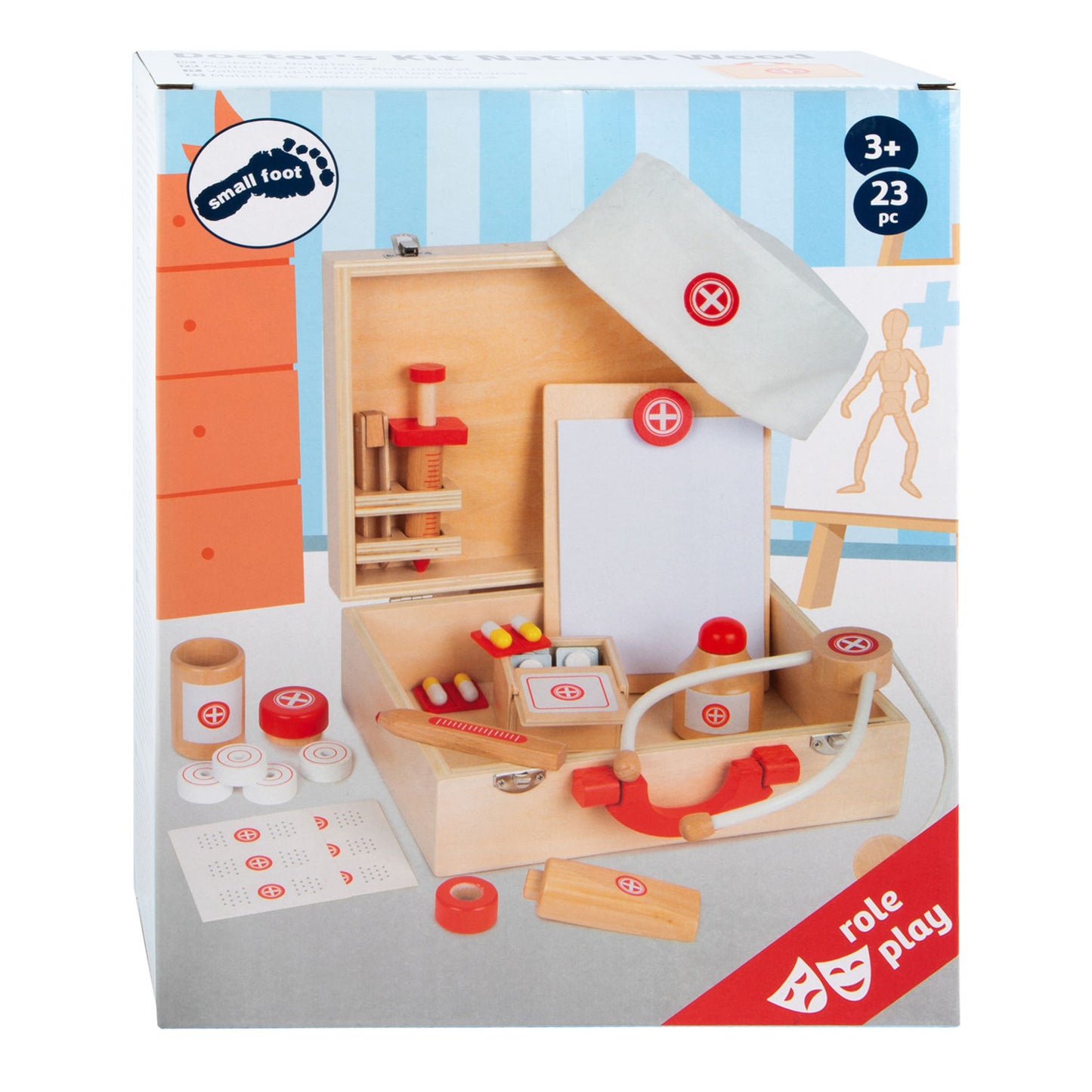 Saut-pied en bois de petit pied, 23dlg.