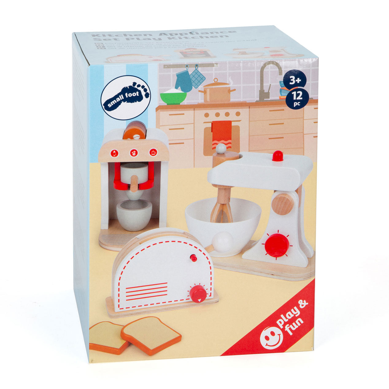 Ensemble d'appareils de cuisine en bois à petit pied, ensemble de 3