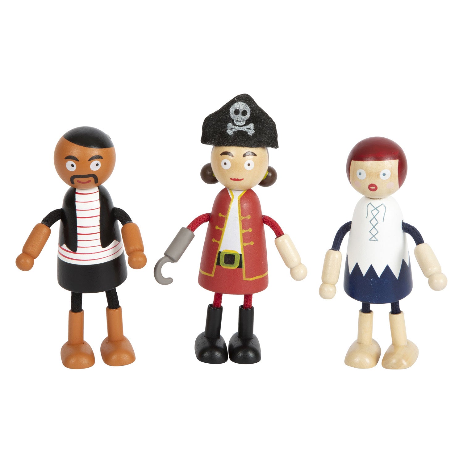 Petits poupées en bois pirate pirates, 6e.