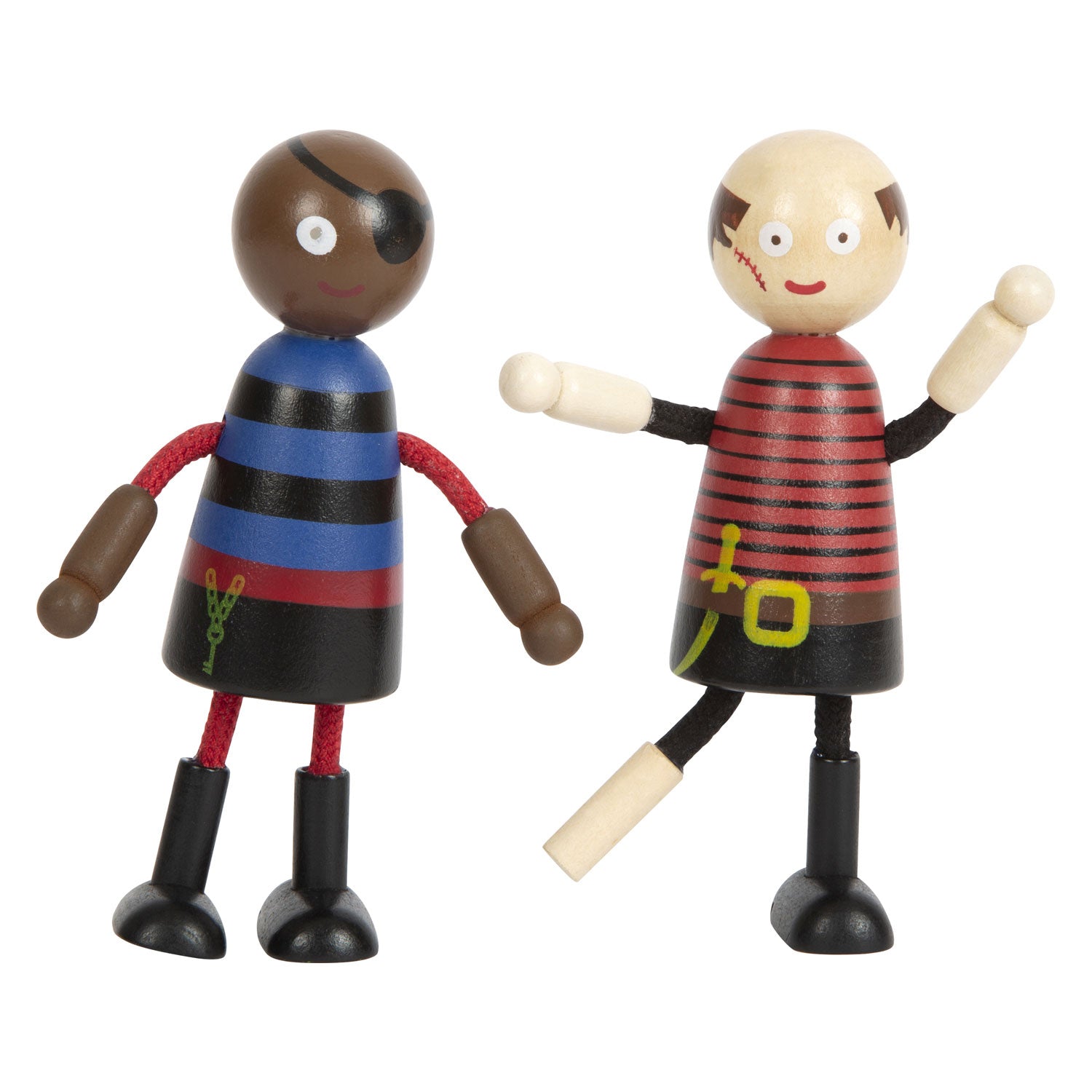 Petits poupées en bois pirate pirates, 6e.
