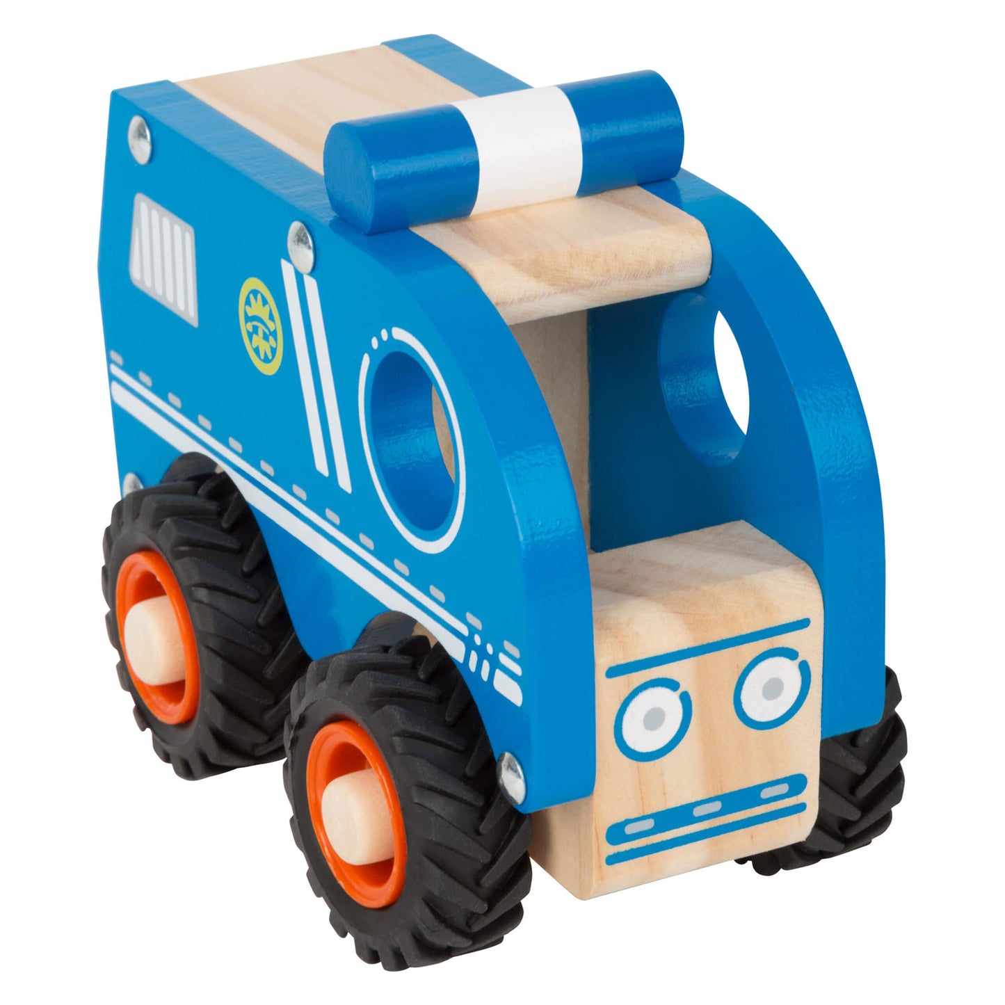 Petit pied de police en bois bleu