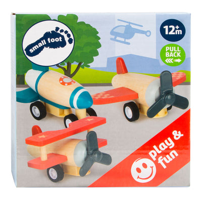 Aircraft de relâchement en bois de petit pied, ensemble de 3