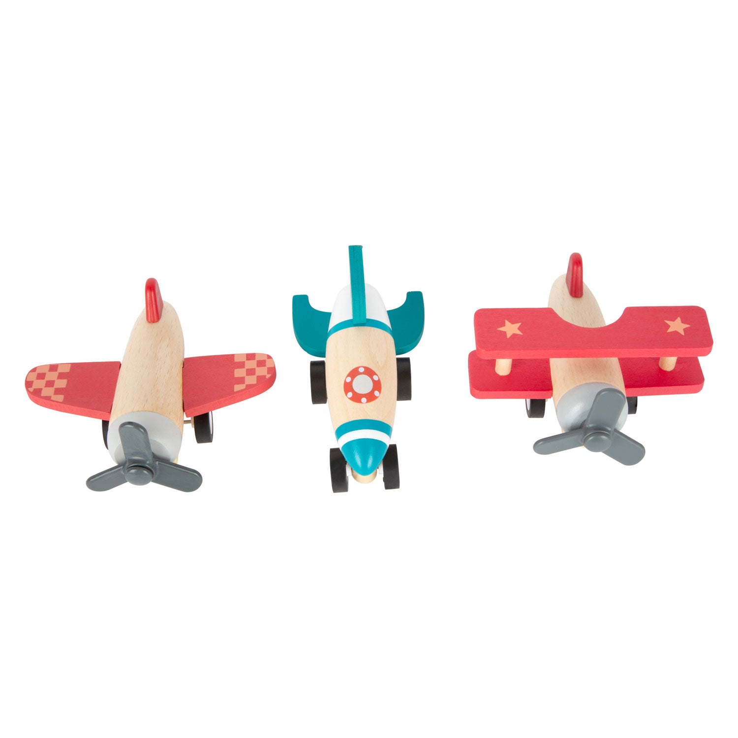 Aircraft de relâchement en bois de petit pied, ensemble de 3
