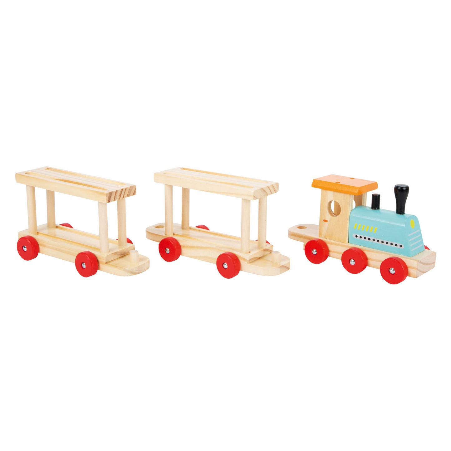 Small Foot Wooden Train Transporter avec voitures, 11dlg.