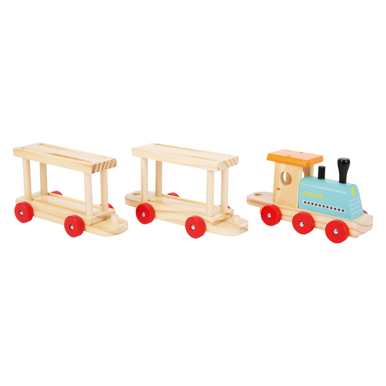 Small Foot Wooden Train Transporter avec voitures, 11dlg.