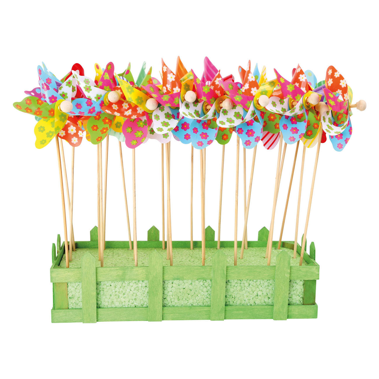 Petit pied - Fleurs de moulin à vent en bois 28 cm, 24e.
