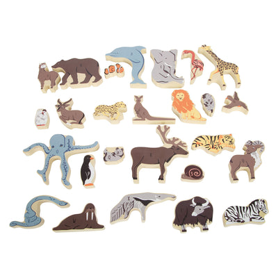 Petite lettre en bois et façonnez des animaux de puzzle, 26e.
