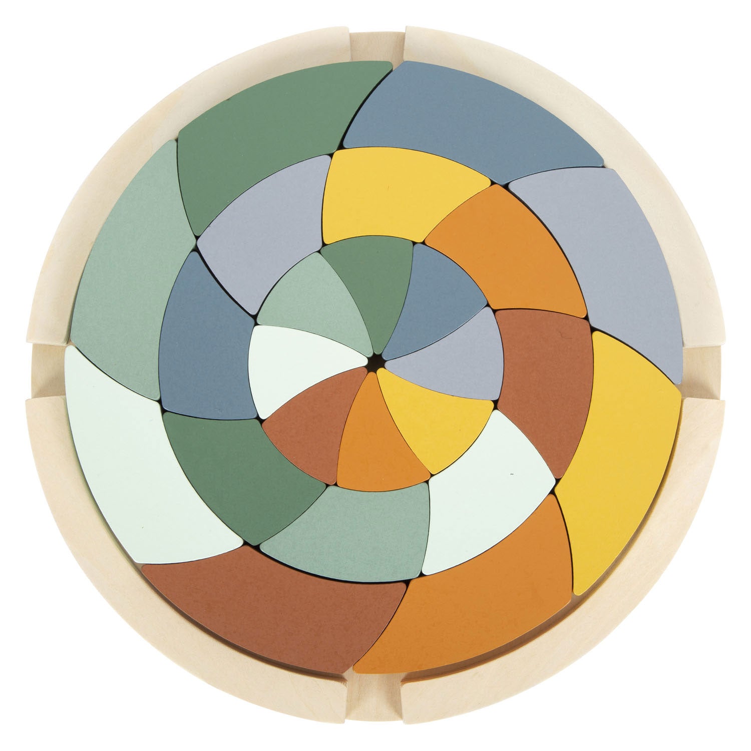 Puzzle de forme en bois de petit pied rond, 24e.