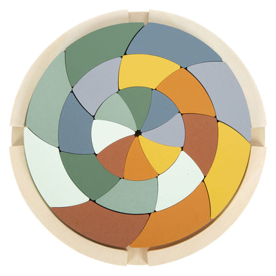 Puzzle de forme en bois de petit pied rond, 24e.