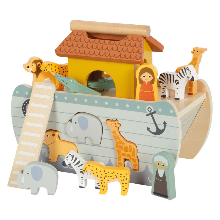 Petit pied en bois ragoût arche de Noah Safari, 15dlg.