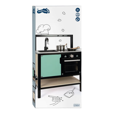 Petit pied en bois de cuisine industriel, 6dlg.