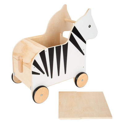 Boîte à jouets en bois à petit pied et randonnée faune zébrée