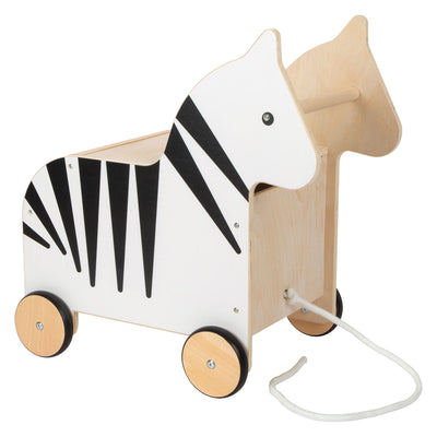 Boîte à jouets en bois à petit pied et randonnée faune zébrée