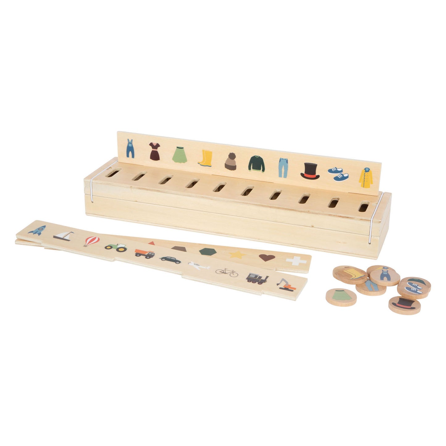 Boîte de tri en bois de petit pied Explorateur mondial