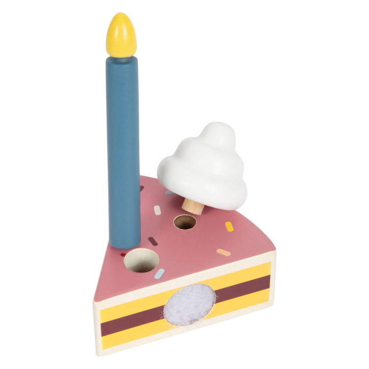 Cake d'anniversaire de coupe en bois petit pied, 18dlg.