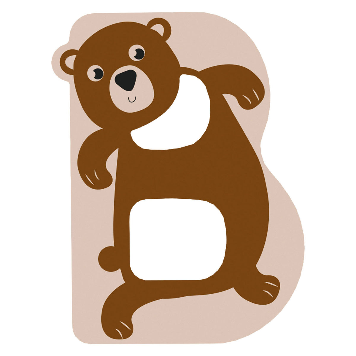 Petit pied animaux en bois enfant lettre b