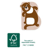 Petit pied animaux en bois enfant lettre b