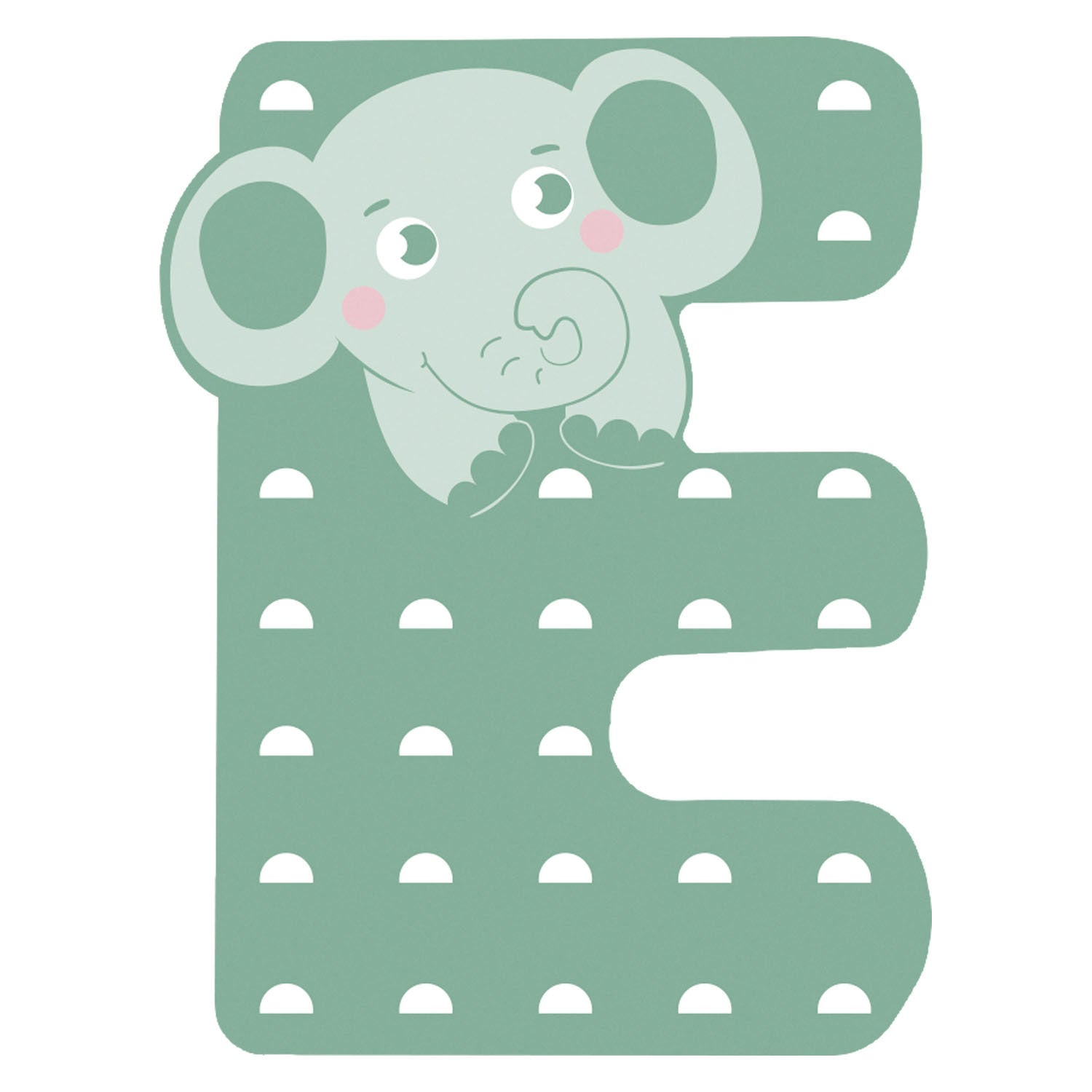 Petit pied animaux en bois enfant lettre e