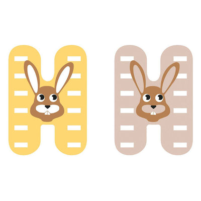 Petit pied animaux en bois enfant lettre h