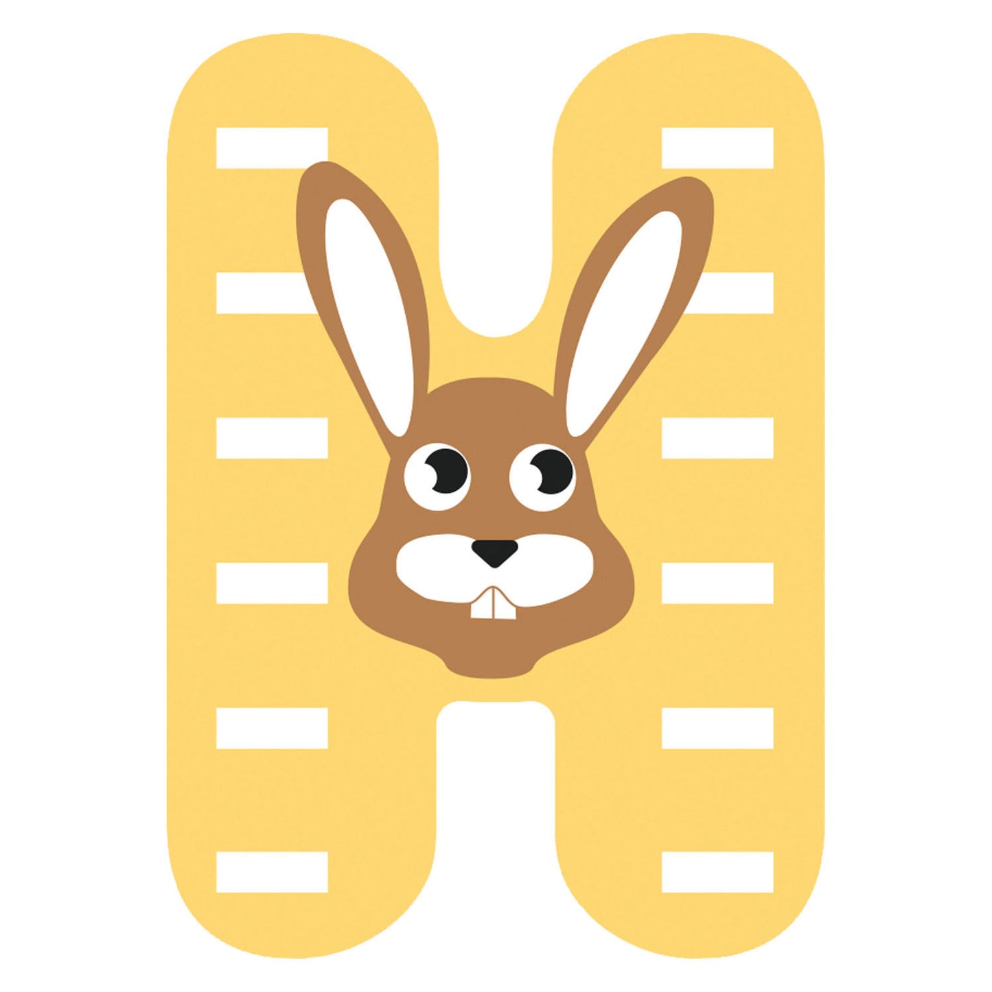 Petit pied animaux en bois enfant lettre h