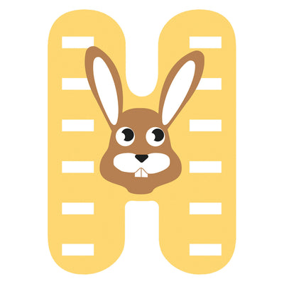 Petit pied animaux en bois enfant lettre h