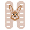 Petit pied animaux en bois enfant lettre h