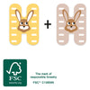 Petit pied animaux en bois enfant lettre h