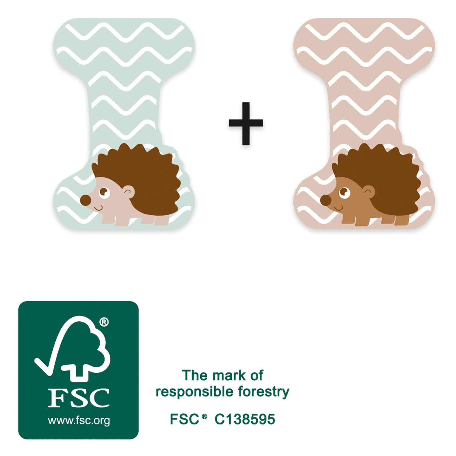 Animaux en bois de petit pied Lettre enfant I.