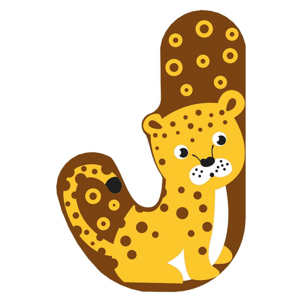 Petit pied animaux en bois lettre enfant j