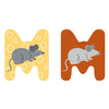 Petit pied animaux en bois lettre enfant m