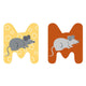 Petit pied animaux en bois lettre enfant m
