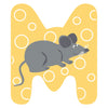 Petit pied animaux en bois lettre enfant m