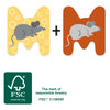 Petit pied animaux en bois lettre enfant m