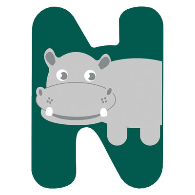 Petit pied animaux en bois enfant lettre n