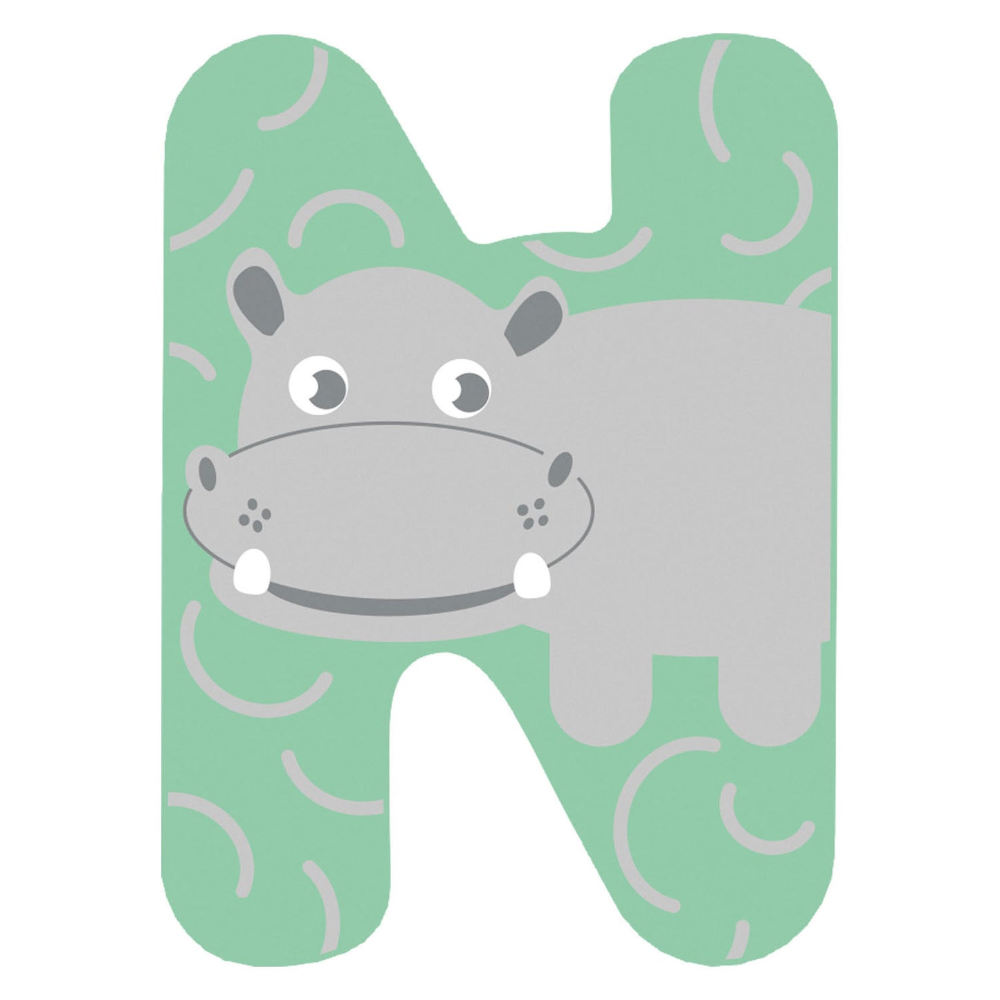 Petit pied animaux en bois enfant lettre n
